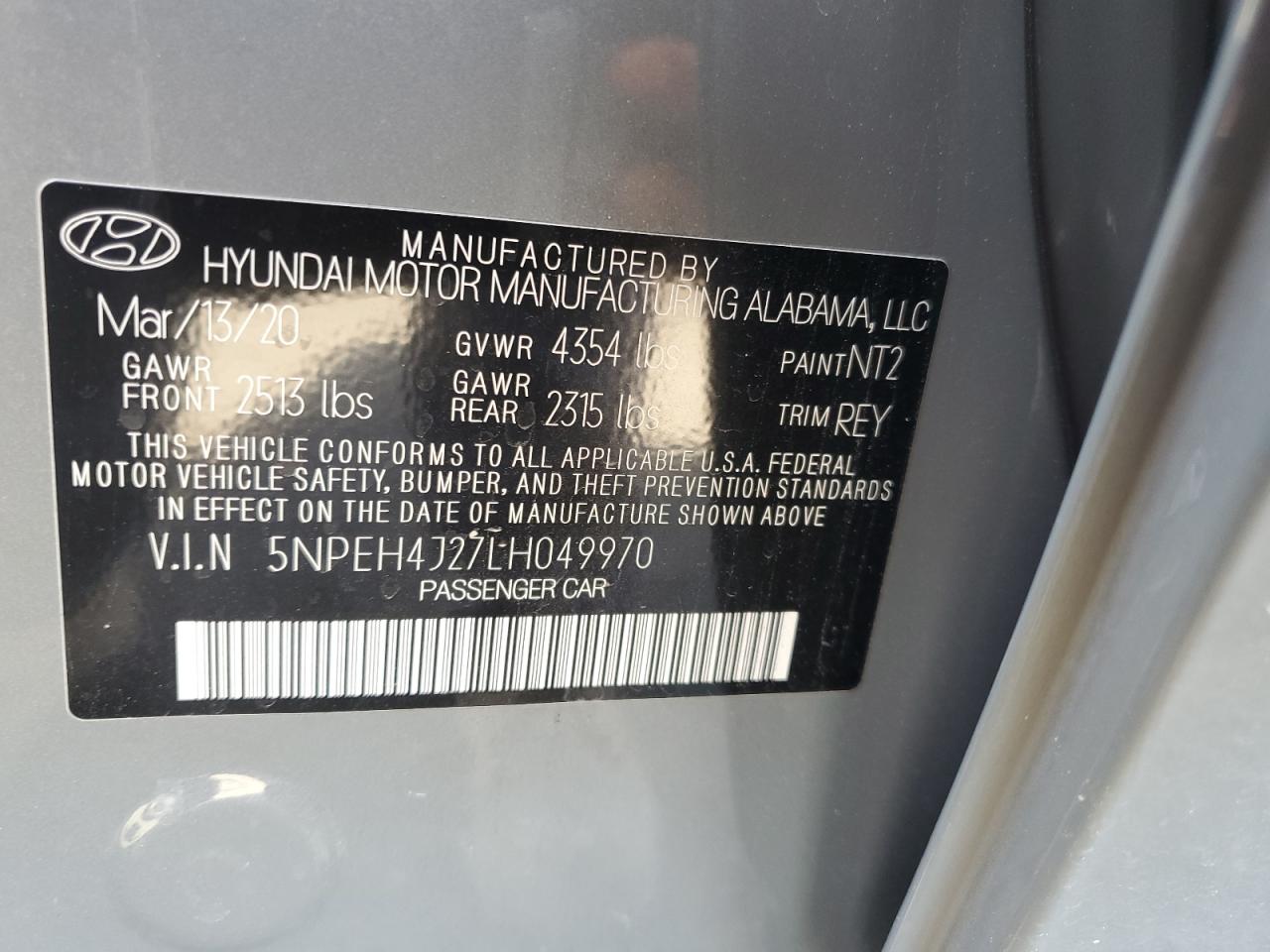 Photo 12 VIN: 5NPEH4J27LH049970 - HYUNDAI SONATA 