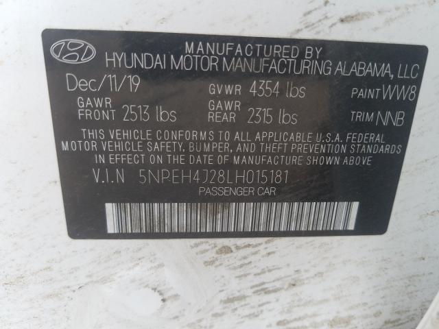 Photo 9 VIN: 5NPEH4J28LH015181 - HYUNDAI SONATA LIM 