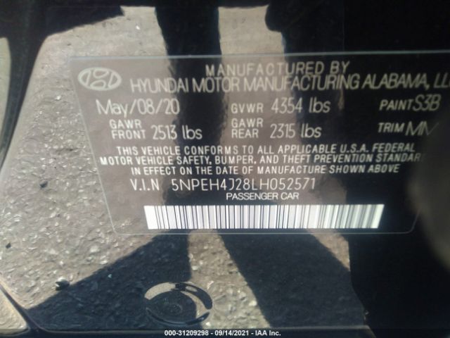 Photo 8 VIN: 5NPEH4J28LH052571 - HYUNDAI SONATA 