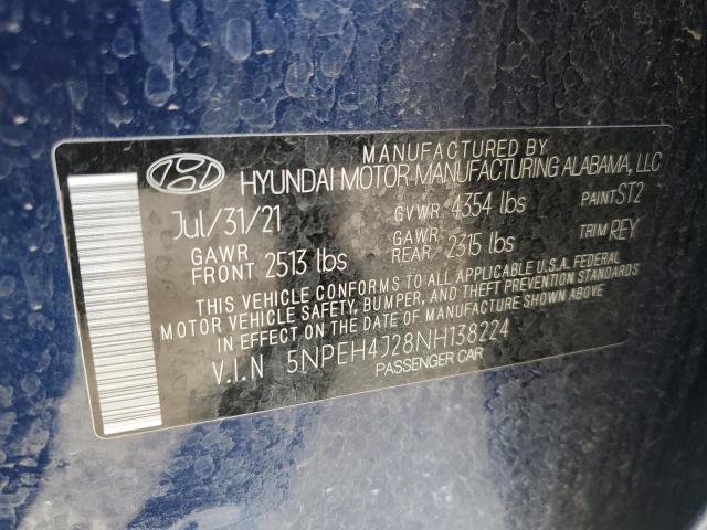 Photo 12 VIN: 5NPEH4J28NH138224 - HYUNDAI SONATA LIM 