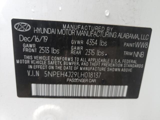 Photo 9 VIN: 5NPEH4J29LH018137 - HYUNDAI SONATA LIM 