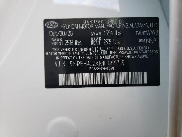 Photo 11 VIN: 5NPEH4J2XMH085315 - HYUNDAI SONATA LIM 