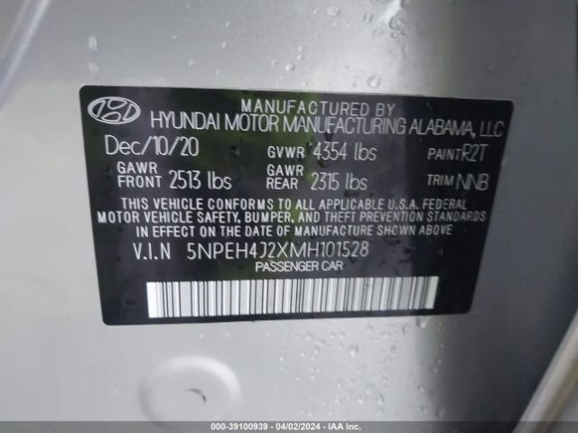 Photo 8 VIN: 5NPEH4J2XMH101528 - HYUNDAI SONATA 