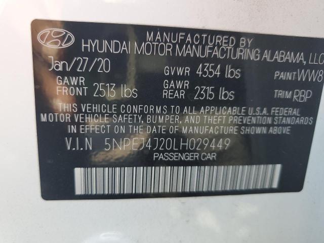 Photo 11 VIN: 5NPEJ4J20LH029449 - HYUNDAI SONATA SEL 