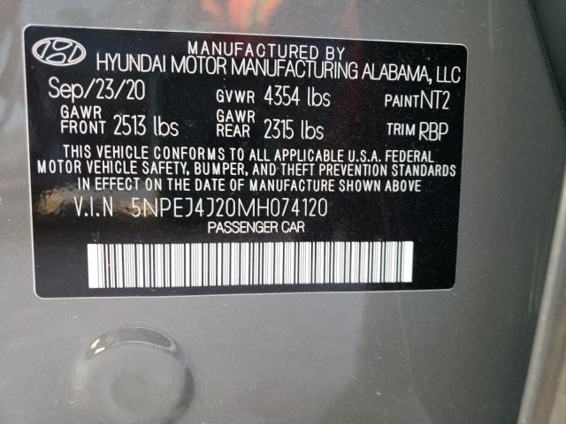 Photo 9 VIN: 5NPEJ4J20MH074120 - HYUNDAI SONATA SEL 