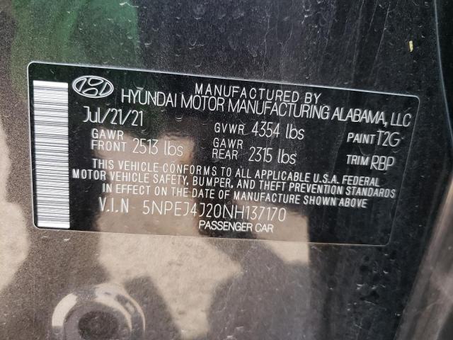 Photo 9 VIN: 5NPEJ4J20NH137170 - HYUNDAI SONATA SEL 