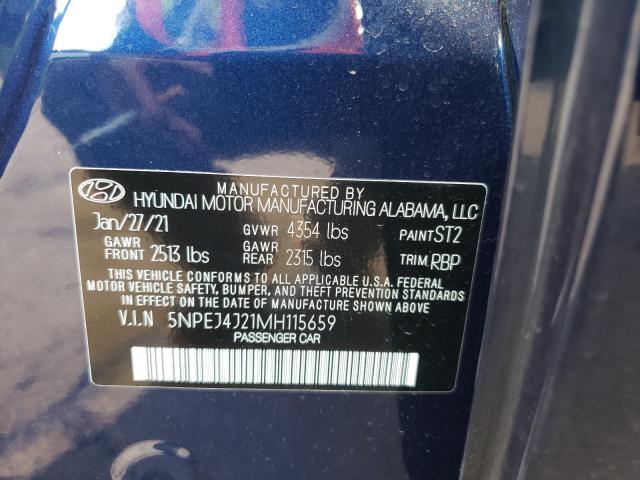 Photo 9 VIN: 5NPEJ4J21MH115659 - HYUNDAI SONATA SEL 