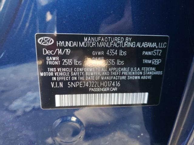 Photo 9 VIN: 5NPEJ4J22LH017416 - HYUNDAI SONATA SEL 