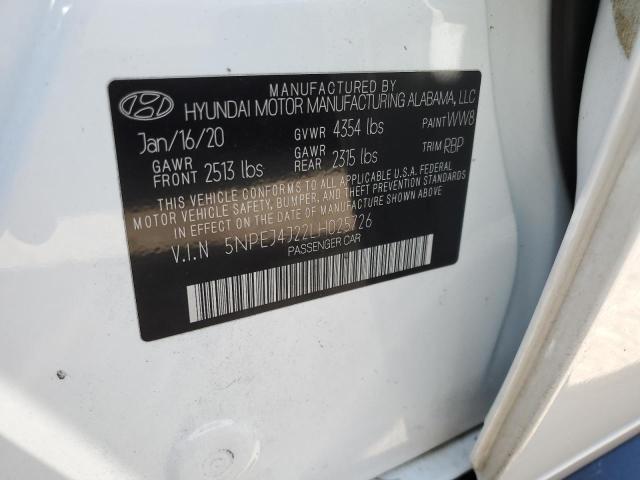 Photo 11 VIN: 5NPEJ4J22LH025726 - HYUNDAI SONATA SEL 