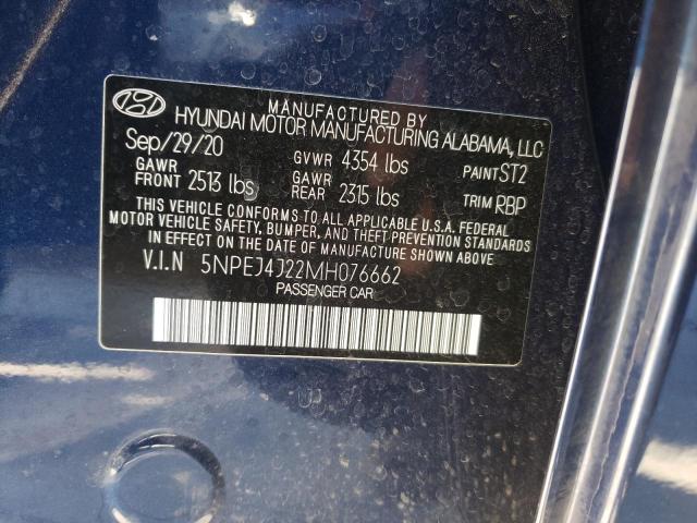 Photo 9 VIN: 5NPEJ4J22MH076662 - HYUNDAI SONATA SEL 