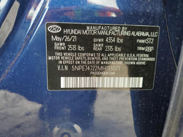 Photo 9 VIN: 5NPEJ4J22MH133071 - HYUNDAI SONATA SEL 