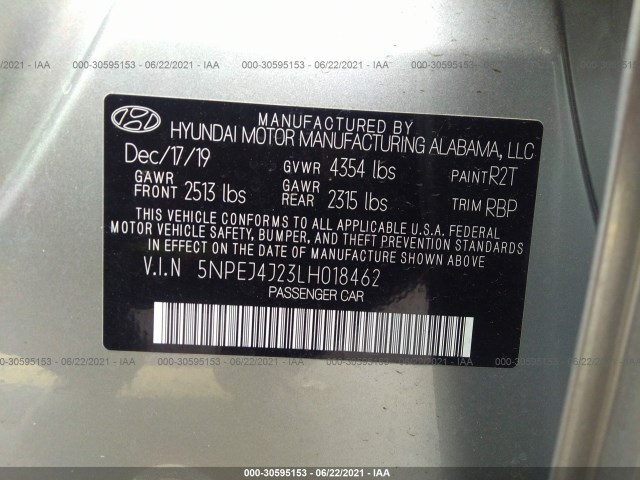 Photo 8 VIN: 5NPEJ4J23LH018462 - HYUNDAI SONATA 