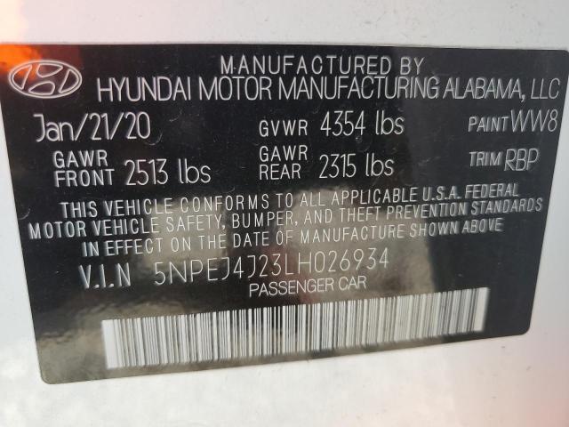 Photo 11 VIN: 5NPEJ4J23LH026934 - HYUNDAI SONATA SEL 