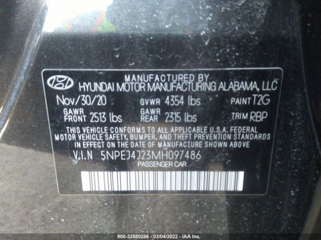 Photo 8 VIN: 5NPEJ4J23MH097486 - HYUNDAI SONATA 