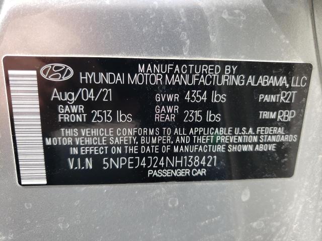 Photo 9 VIN: 5NPEJ4J24NH138421 - HYUNDAI SONATA 