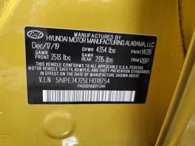 Photo 12 VIN: 5NPEJ4J25LH018754 - HYUNDAI SONATA SEL 