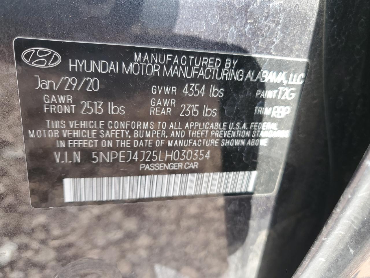 Photo 11 VIN: 5NPEJ4J25LH030354 - HYUNDAI SONATA 