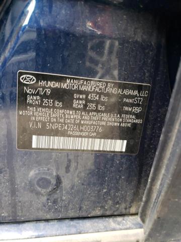 Photo 11 VIN: 5NPEJ4J26LH003776 - HYUNDAI SONATA SEL 