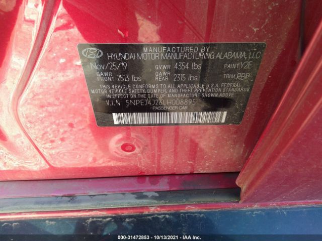 Photo 8 VIN: 5NPEJ4J26LH008895 - HYUNDAI SONATA 