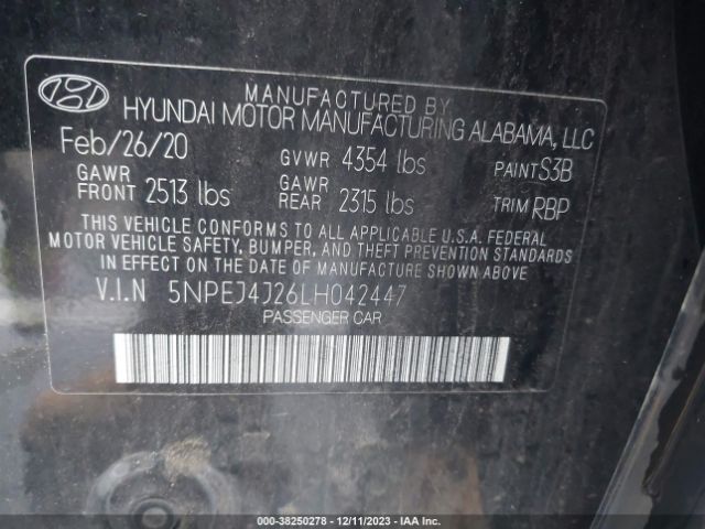 Photo 8 VIN: 5NPEJ4J26LH042447 - HYUNDAI SONATA 