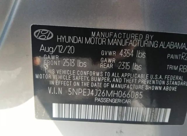 Photo 8 VIN: 5NPEJ4J26MH066085 - HYUNDAI SONATA 