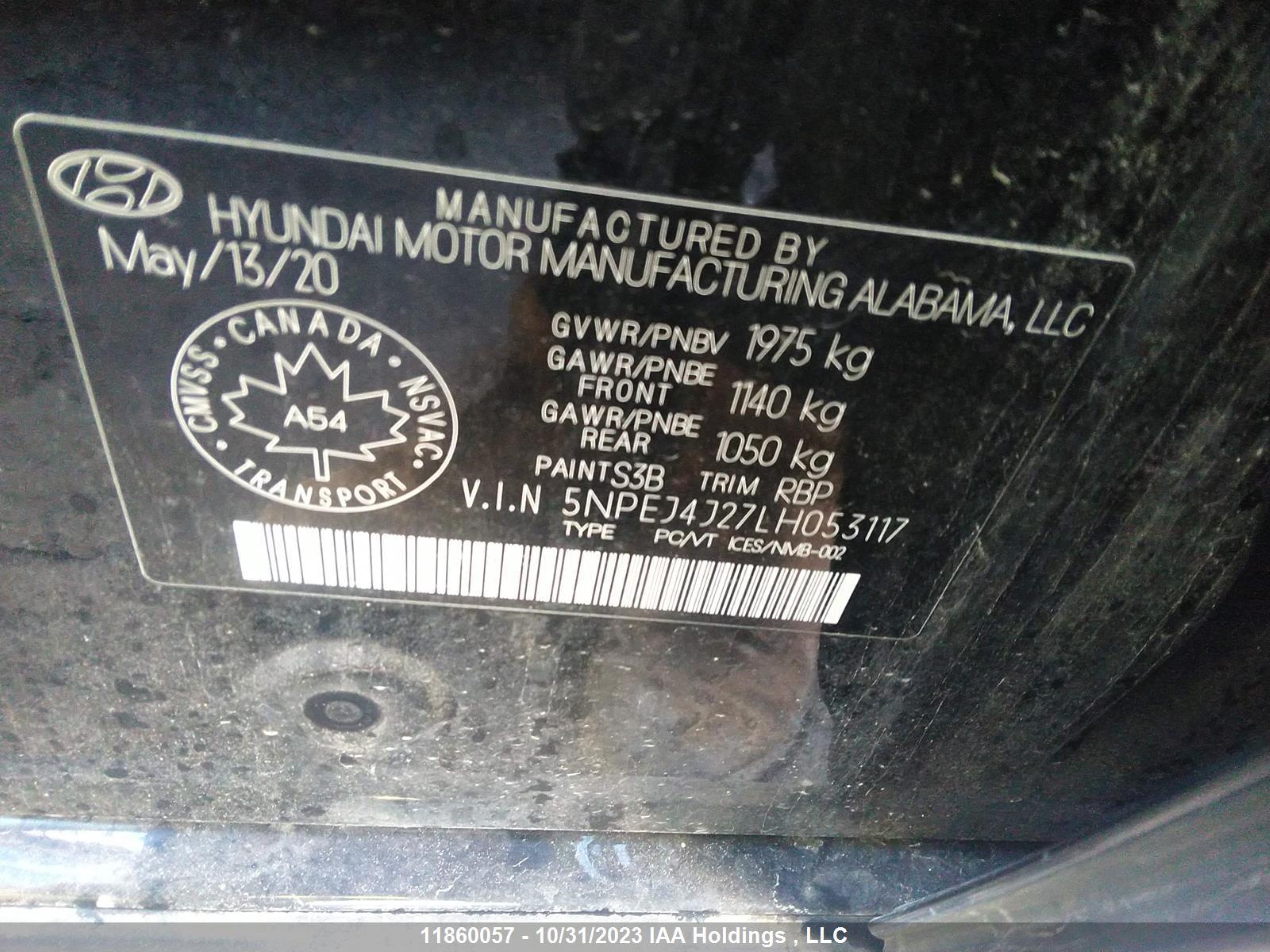 Photo 8 VIN: 5NPEJ4J27LH053117 - HYUNDAI SONATA 