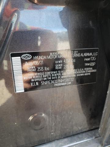 Photo 9 VIN: 5NPEJ4J27NH138722 - HYUNDAI SONATA SEL 