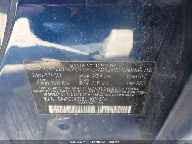 Photo 8 VIN: 5NPEJ4J28LH051876 - HYUNDAI SONATA 