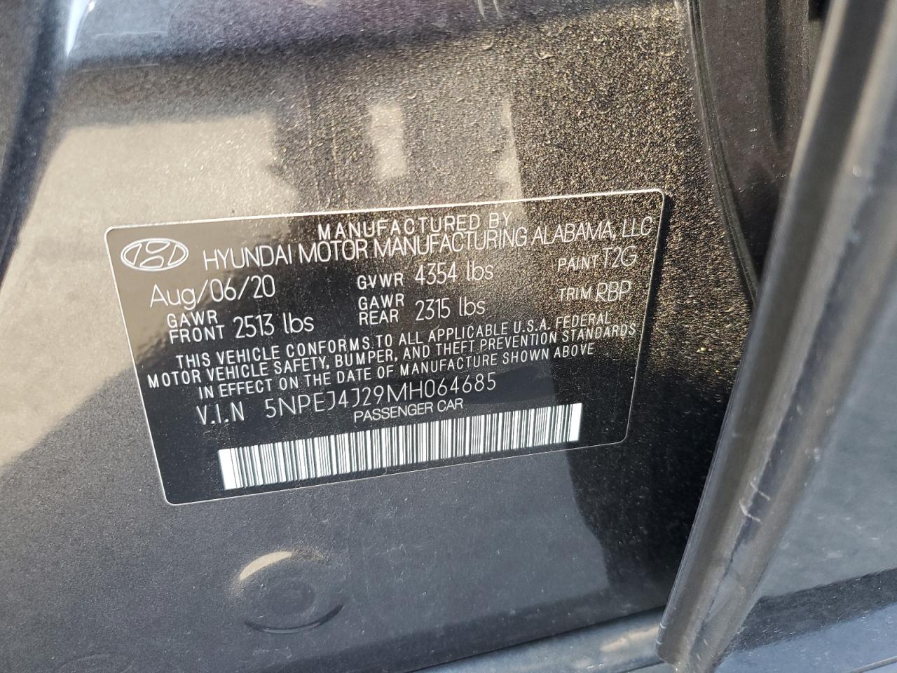 Photo 11 VIN: 5NPEJ4J29MH064685 - HYUNDAI SONATA 