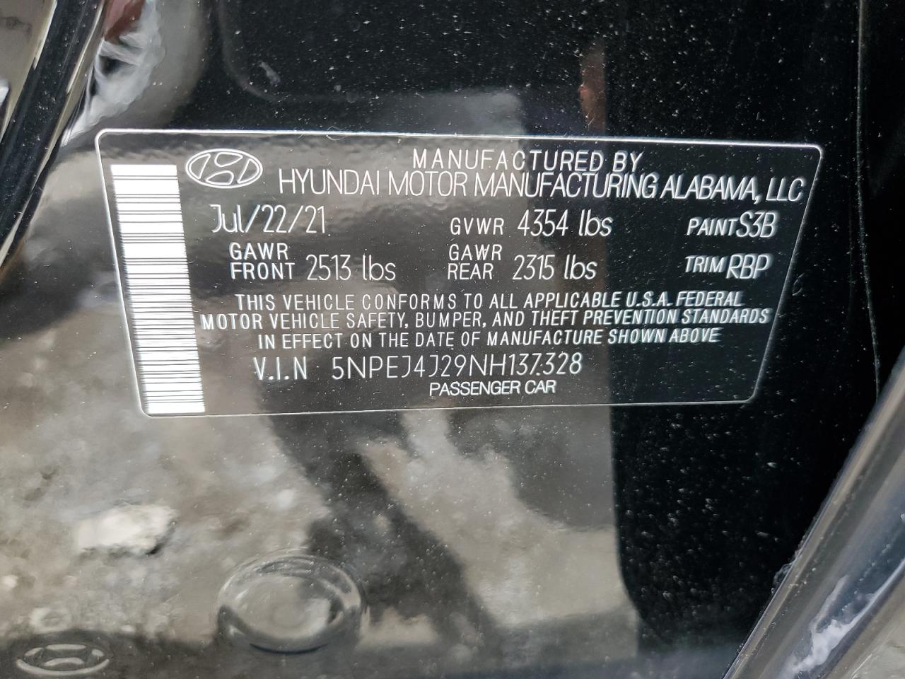 Photo 11 VIN: 5NPEJ4J29NH137328 - HYUNDAI SONATA 