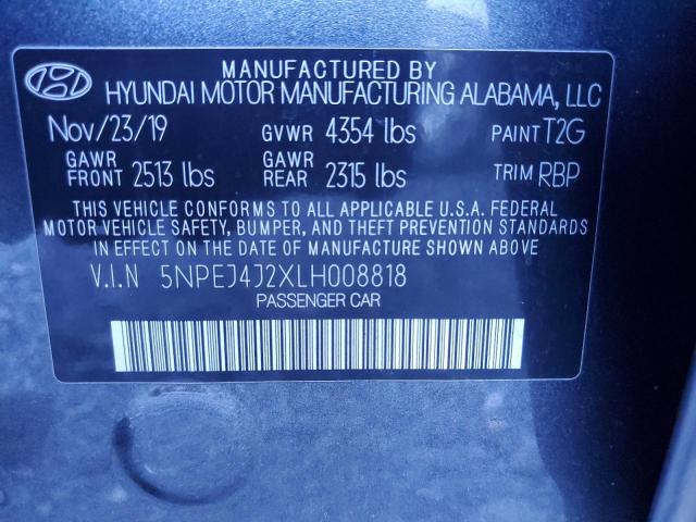 Photo 11 VIN: 5NPEJ4J2XLH008818 - HYUNDAI SONATA SEL 