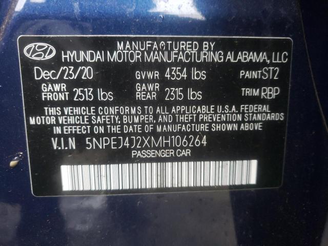 Photo 9 VIN: 5NPEJ4J2XMH106264 - HYUNDAI SONATA SEL 