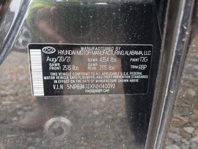 Photo 9 VIN: 5NPEJ4J2XNH140092 - HYUNDAI SONATA SEL 