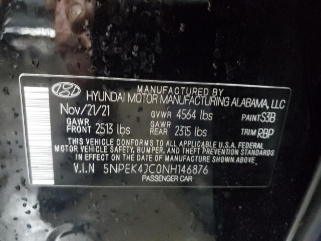 Photo 11 VIN: 5NPEK4JC0NH146876 - HYUNDAI SONATA N L 