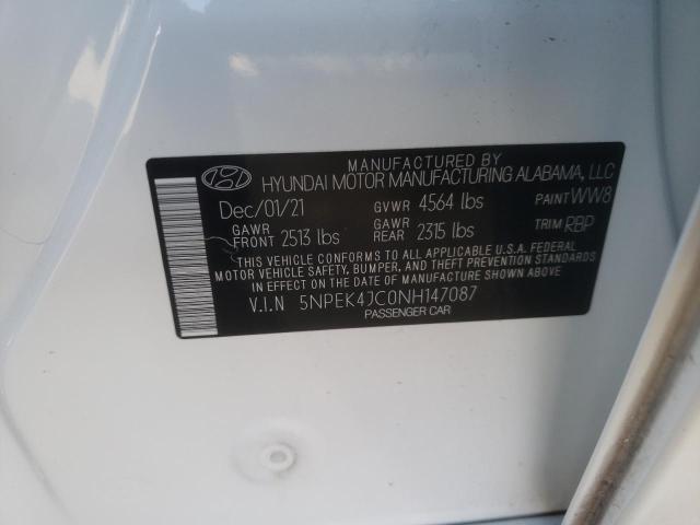 Photo 9 VIN: 5NPEK4JC0NH147087 - HYUNDAI SONATA N L 