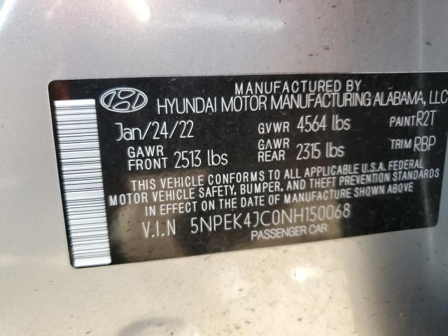 Photo 11 VIN: 5NPEK4JC0NH150068 - HYUNDAI SONATA 