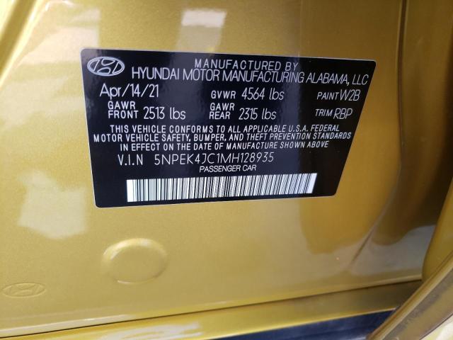 Photo 9 VIN: 5NPEK4JC1MH128935 - HYUNDAI SONATA N L 