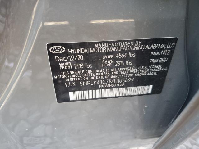 Photo 11 VIN: 5NPEK4JC7MH105899 - HYUNDAI SONATA 