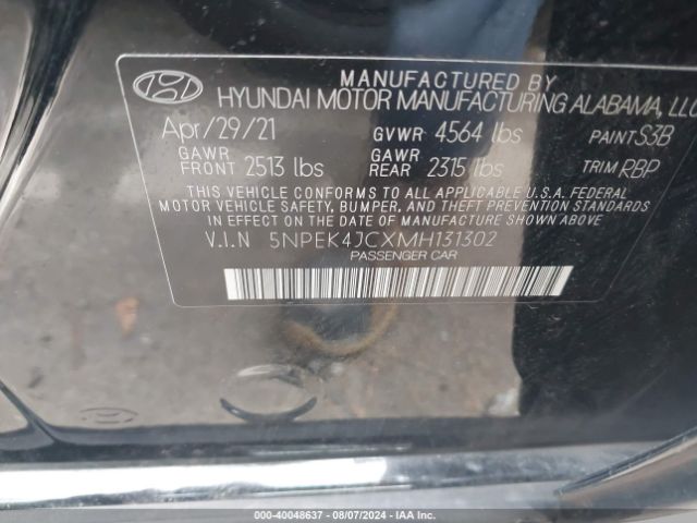 Photo 8 VIN: 5NPEK4JCXMH131302 - HYUNDAI SONATA 