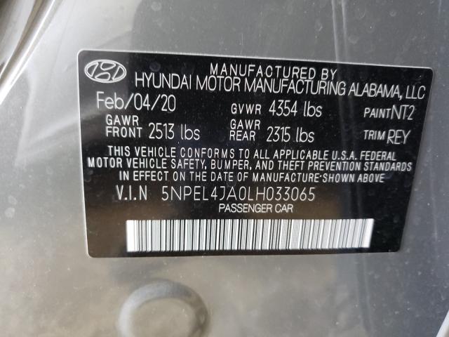 Photo 9 VIN: 5NPEL4JA0LH033065 - HYUNDAI SONATA SEL 