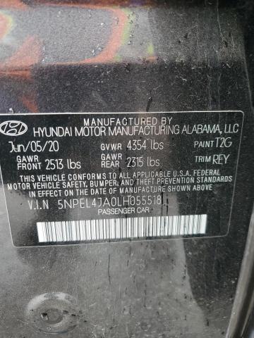 Photo 11 VIN: 5NPEL4JA0LH055518 - HYUNDAI SONATA SEL 