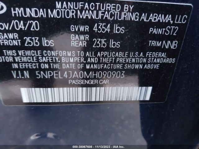 Photo 8 VIN: 5NPEL4JA0MH090903 - HYUNDAI SONATA 