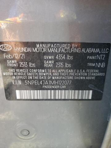 Photo 11 VIN: 5NPEL4JA1MH122077 - HYUNDAI SONATA SEL 