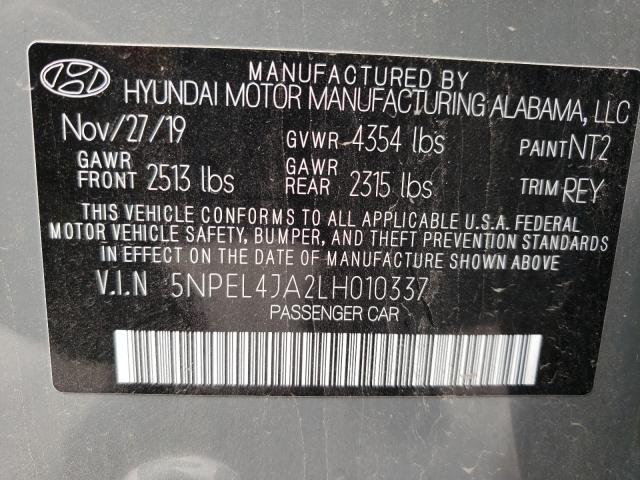 Photo 9 VIN: 5NPEL4JA2LH010337 - HYUNDAI SONATA SEL 