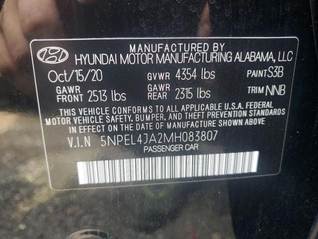 Photo 11 VIN: 5NPEL4JA2MH083807 - HYUNDAI SONATA SEL 