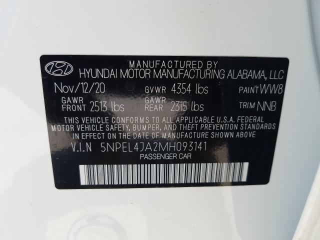 Photo 9 VIN: 5NPEL4JA2MH093141 - HYUNDAI SONATA SEL 