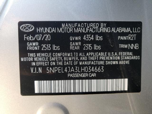 Photo 9 VIN: 5NPEL4JA3LH034663 - HYUNDAI SONATA SEL 