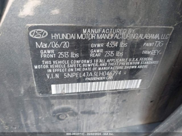 Photo 8 VIN: 5NPEL4JA3LH046294 - HYUNDAI SONATA 