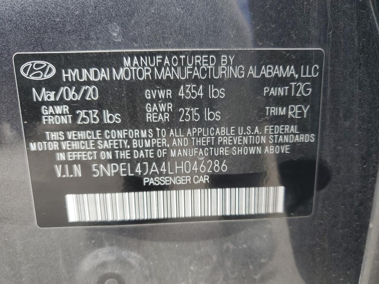 Photo 11 VIN: 5NPEL4JA4LH046286 - HYUNDAI SONATA 