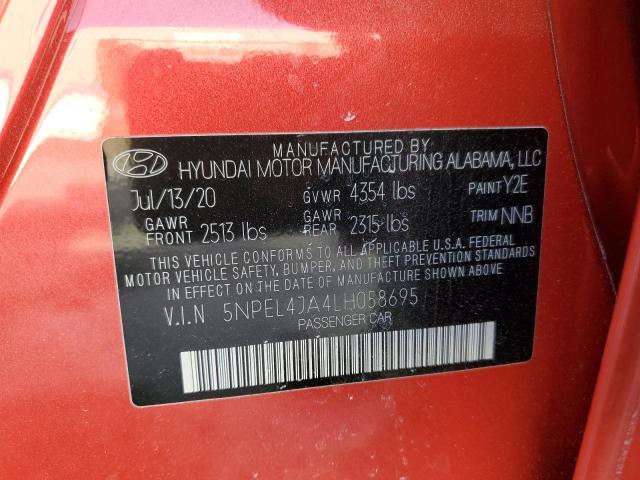 Photo 12 VIN: 5NPEL4JA4LH058695 - HYUNDAI SONATA SEL 